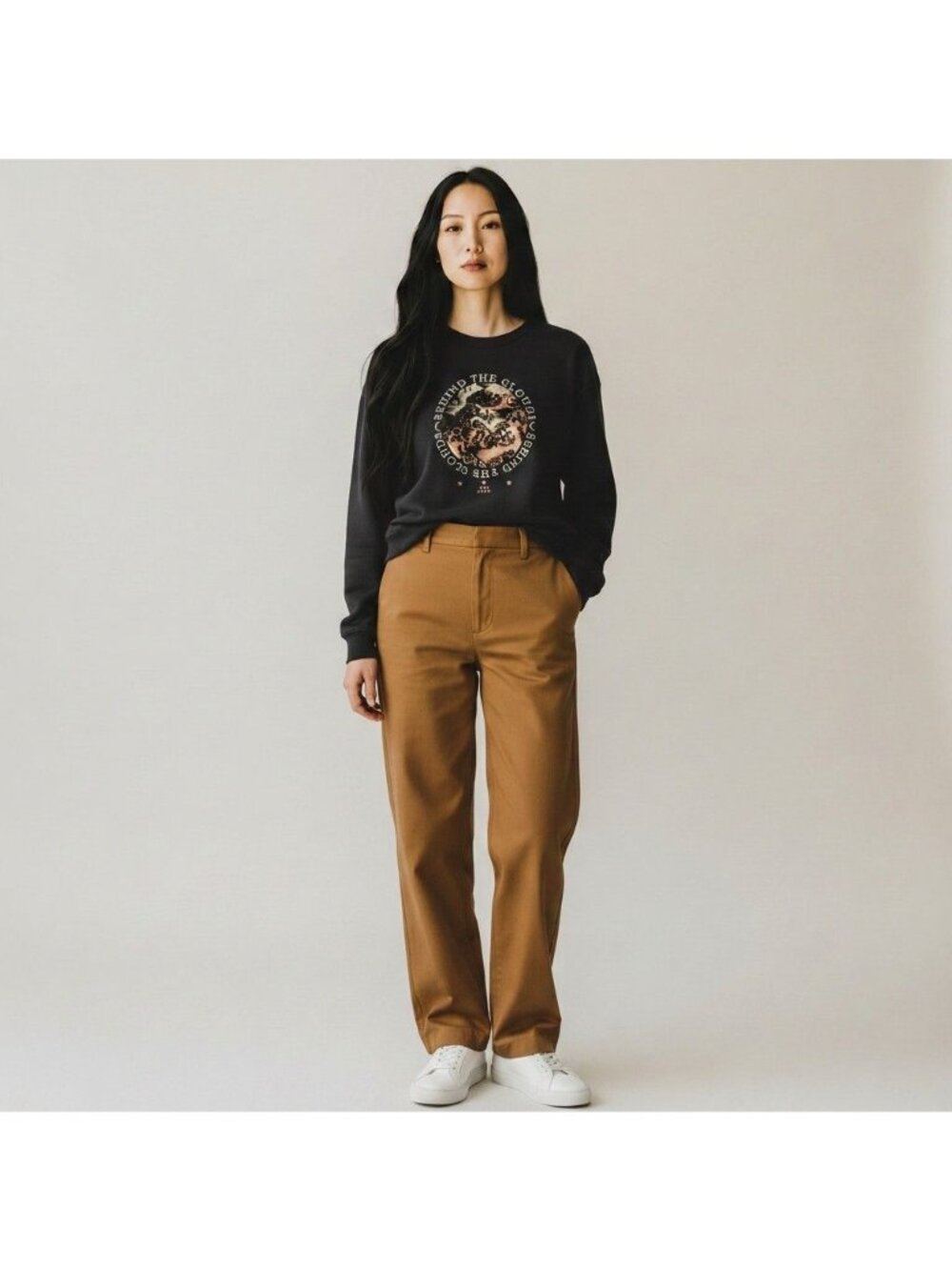 Scotch & Soda Women’s Behind the Clouds Graphic Sweatshirt Black Large